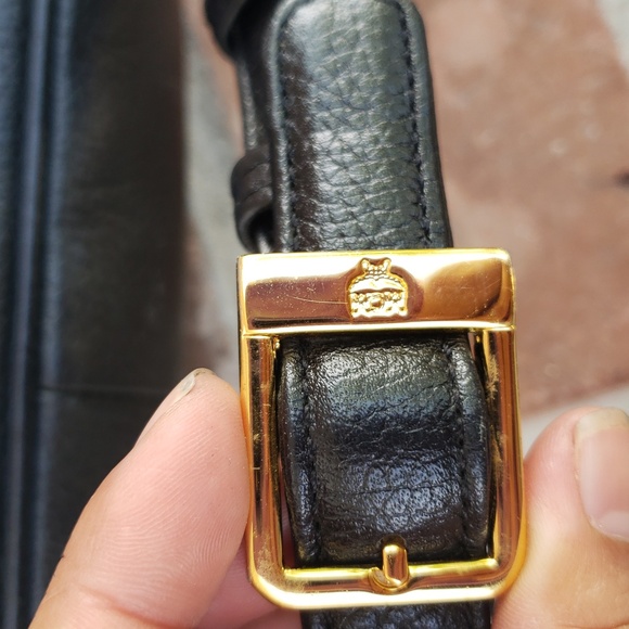 Vintage Y2K MCM Womens Black Leather Crossbody Bag Designer Classic Germany - Picture 15 of 17